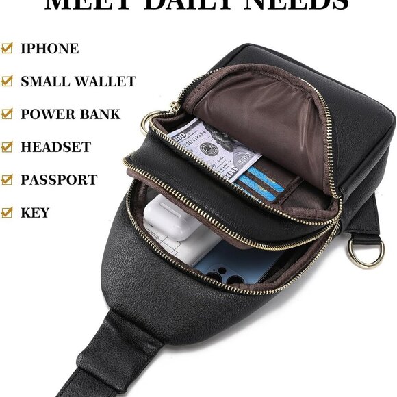 INICAT Small Sling Bag Crossbody Vegan Leather Fanny Packs for Women Fashionable - Picture 3 of 8